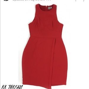 ASOS Red Bustier Faux Wrap Dress